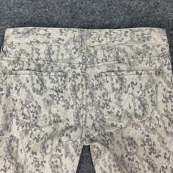 Free People Animal Print Jeans Womens 27 Low Rise Skinny Stretch Ankle Zip Fly - Picture 8 of 12